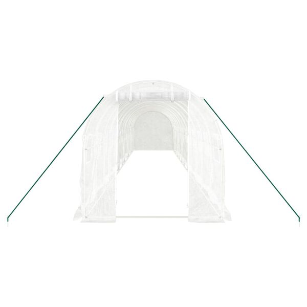 vidaXL Оранжерия със стоманена рамка бяла 24 м&sup2; 12x2x2 м