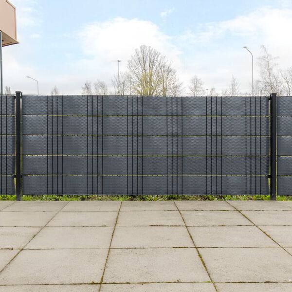 vidaXL Балконски паравани, 5 бр, антрацит, 255x19 см, полиратан