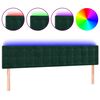 vidaXL LED горна табла за легло, тъмнозелена, 180x5x78/88 см, кадифе
