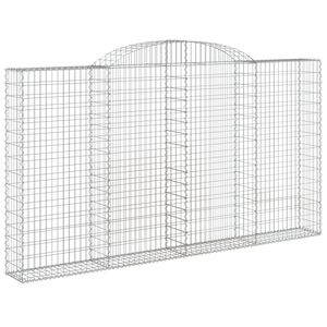 vidaXL Дъговидна габионна кошница 300x30x160/180 см поцинковано желязо