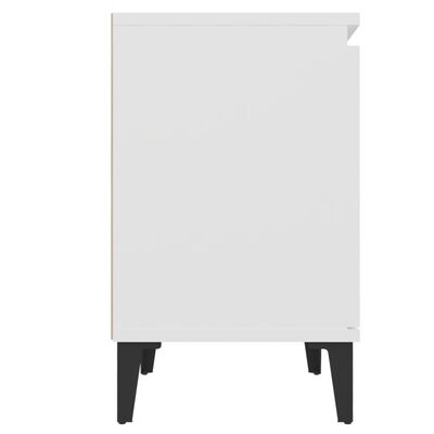 vidaXL Нощно шкафче с метални крака, бетонно сиво, 40x30x50 см