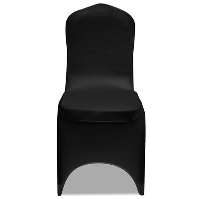Еластични калъфи за столове, черни – 6 броя