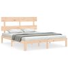 vidaXL Рамка за легло с табла King Size масивно дърво