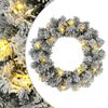 vidaXL Коледен венец Зелен и бял &Oslash; 30 cm ПВЦ 25 LED светодиода