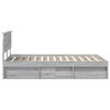 vidaXL Рамка за легло Сив Сонома 135 x 190 cm Инженерно дърво