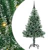 vidaXL Изкуствена коледна елха със сняг и LED светлина 150 cm