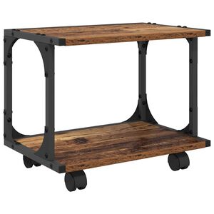 vidaXL Стойка за принтер Старо дърво 41 x 28 x 33.5 см