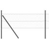 vidaXL Стълб за ограда. Сив 25 x 0,4 м (50 мм мрежа) Стомана и PVC