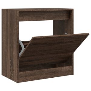 vidaXL Шкаф за обувки, кафяв дъб, 60x34x63,5 см, инженерно дърво