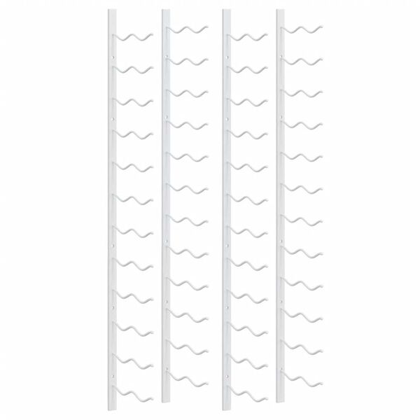 vidaXL Стойки за вино за 24 бутилки, стенен монтаж, 2 бр, бели, желязо