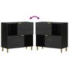 vidaXL Сайдборд, черен, 80x33x75 см, инженерно дърво