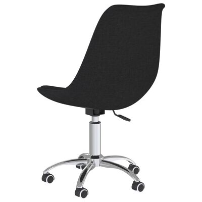vidaXL Въртящ се трапезен стол, черен, текстил
