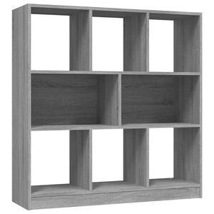 vidaXL Библиотека, сив сонома, 97,5x29,5x100 см, инженерно дърво