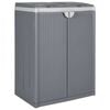 vidaXL Кош за боклук с 2 врати, сив, 65x45x88 см, PP