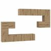 vidaXL ТВ Единици Монтиране на стена 4 pcs Дъб Инженерно дърво