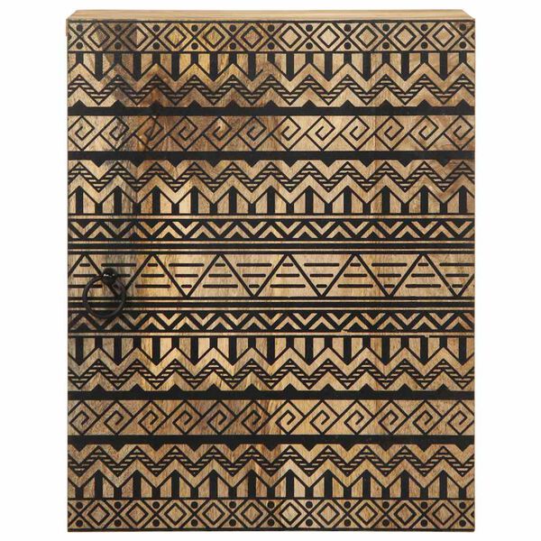 vidaXL Висящ шкаф за баня, черен, 38x33,5x48 см, масивно мангово дърво