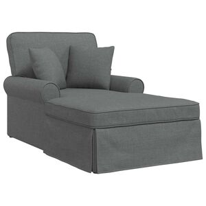 vidaXL Шезлонг с пола 3 бр. Тъмен сив текстил 91 x 157 x 91 см