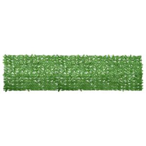 vidaXL Балконски параван със зелени листа, 400x100 см