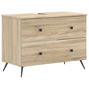 vidaXL Шкаф за мивка в баня BREDA Дъб сонома 82 x 41 x 59 см