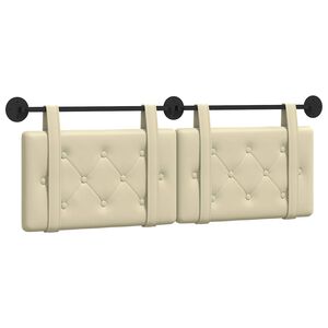 vidaXL Висяща табла Монтиране на стена Крем 150 x 55 x 5 см Изкуствена