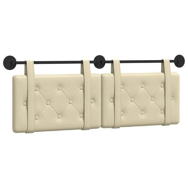 vidaXL Висяща табла Монтиране на стена Крем 150 x 55 x 5 см Изкуствена