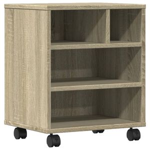 vidaXL Стойка за принтер с колелца, сонома дъб, 41x32x48 см