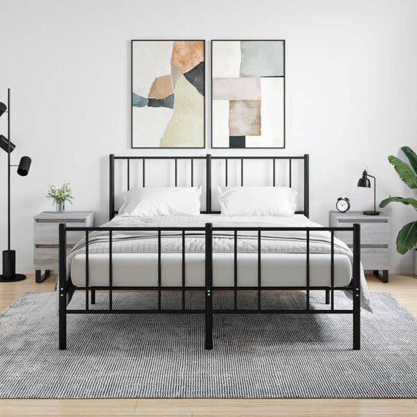 vidaXL Нощни шкафчета 2 бр сив сонома 40x35x50 см инженерно дърво