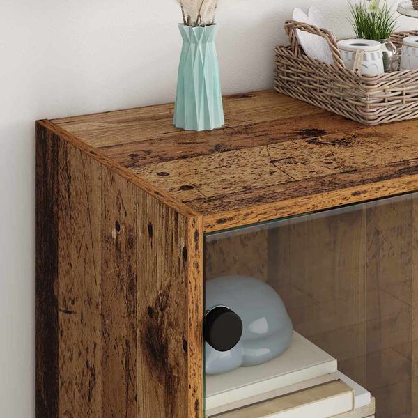 vidaXL Страничен шкаф Старо дърво 68 x 37 x 75,5 см Инженерно дърво