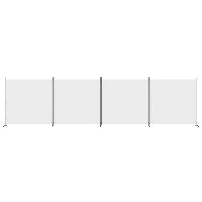 vidaXL Параван за стая, бял, 4 панела, 698x180 см, плат