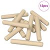 vidaXL Дървени дюбели 12 pcs Кафяво &Oslash; 8 x 50 мм Масивна дървесина