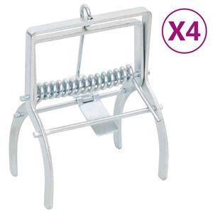 vidaXL Капани за къртици, 4 бр., сребърни, поцинкована стомана