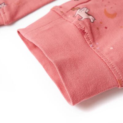 Детска пижама с дълъг ръкав, старо розово, 92
