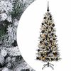 vidaXL Изкуствена коледна елха с топки 150 см 150 LED светодиода