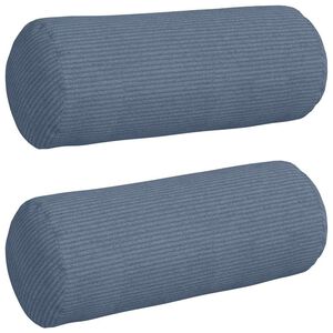 vidaXL Възглавници валяци 2 pcs Синьо &Oslash; 15 x 40 см Кордюрова тъкан