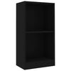 vidaXL Етажерка за книги, черна, 40x24x75 см, инженерно дърво