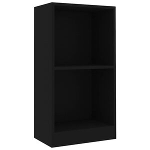 vidaXL Етажерка за книги, черна, 40x24x75 см, инженерно дърво