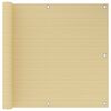 vidaXL Балконски параван, бежов, 90x300 см, HDPE