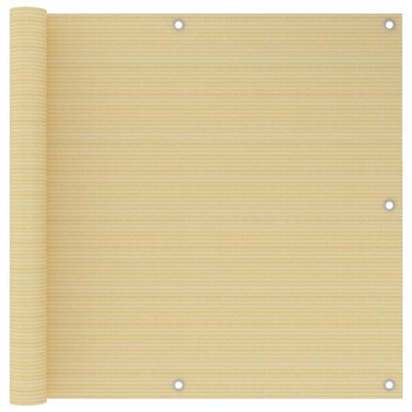 vidaXL Балконски параван, бежов, 90x300 см, HDPE