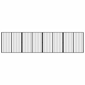 vidaXL Врата за кучета 4 бр. Черно 100 x 100 cm Поцинкована стомана