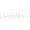vidaXL Метална рамка за легло с горна и долна табла,&nbsp;бяла, 200x200 см