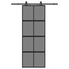 vidaXL Плъзгаща се врата с комплект обков Черно 76x205 cm