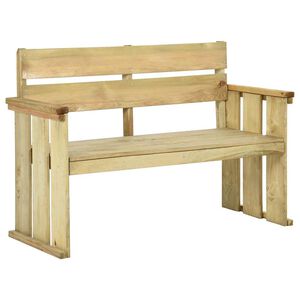 vidaXL Градинска пейка, 121 см, импрегнирано борово дърво