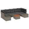 vidaXL Градински Софа Комплект с възглавница 8 pcs Сив полиратан