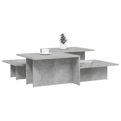 vidaXL Маси за кафе, 2 бр, бетонно сиво, инженерно дърво