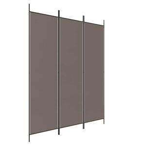 vidaXL Параван за стая, 3 панела, антрацит, 150x220 cм, текстил