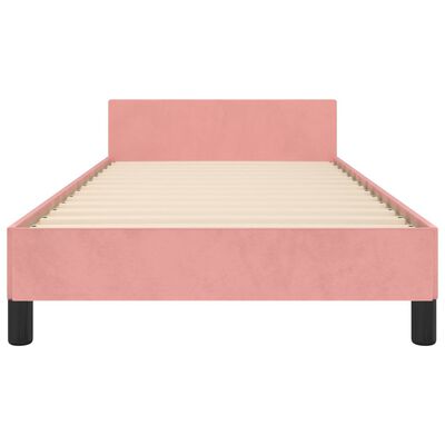 vidaXL Рамка за легло с табла, розова, 80x200 см, кадифе
