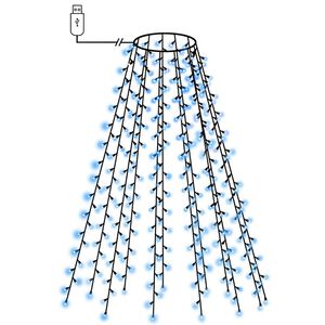 vidaXL Коледни лампички за елха тип мрежа, 150 LED, сини, 150 см
