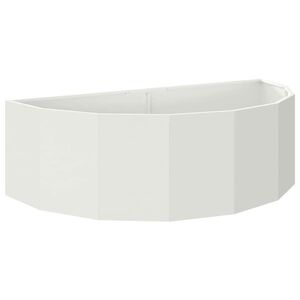 vidaXL Кашпа Бяло 120 x 60 x 35 cm Стомана