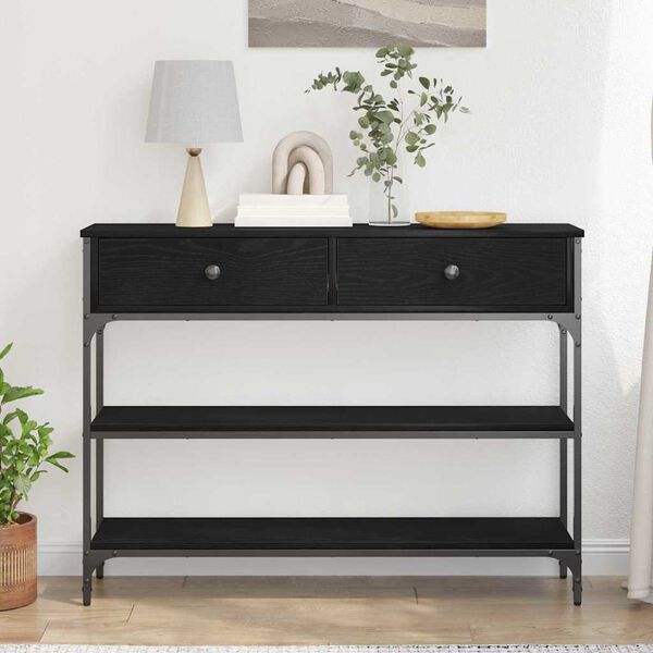 vidaXL Конзолна маса Черния дъб 72.5 x 25 x 75 см Инженерно дърво