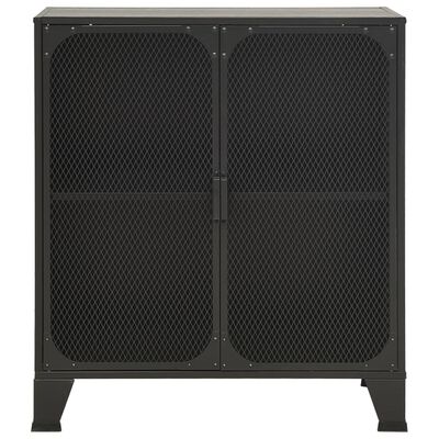 vidaXL Шкаф за съхранение, сив, 72x36x82 см, метал и МДФ